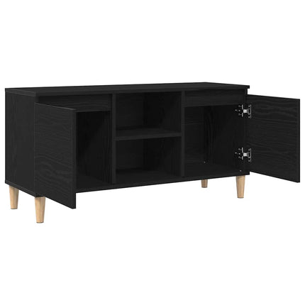TV-skåp 102 x 35 x 50 cm Svart Ek Konstruerat trä