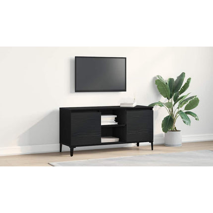 TV-skåp 102 x 35 x 50 cm Svart Ek Konstruerat trä