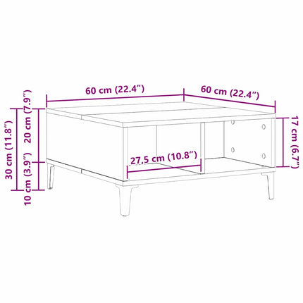 Kaffeebord Svart Ek 60 x 60 x 30 cm