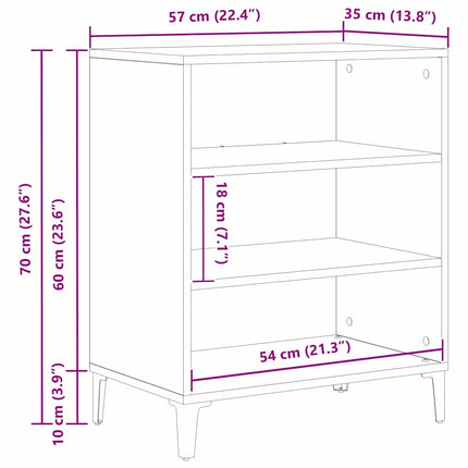 Sideboard Svart Ek 57 x 35 x 70 cm Konstruerat trä