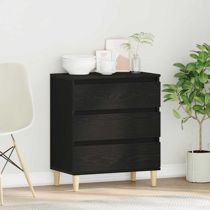 Sideboard med låda Svart Ek 60 x 35 x 70 cm Konstruerat trä