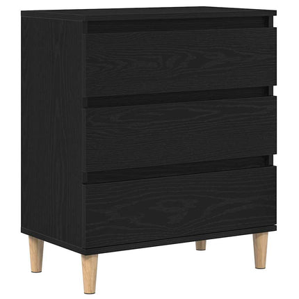 Sideboard med låda Svart Ek 60 x 35 x 70 cm Konstruerat trä
