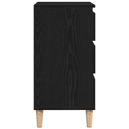 Sideboard med låda Svart Ek 60 x 35 x 70 cm Konstruerat trä