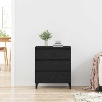 Sideboard med låda Svart Ek 60 x 35 x 70 cm Konstruerat trä