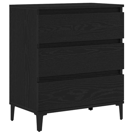 Sideboard med låda Svart Ek 60 x 35 x 70 cm Konstruerat trä
