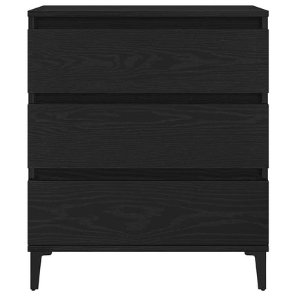 Sideboard med låda Svart Ek 60 x 35 x 70 cm Konstruerat trä