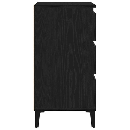 Sideboard med låda Svart Ek 60 x 35 x 70 cm Konstruerat trä