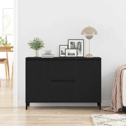 Sideboard Svart Ek 104 x 35 x 70 cm Konstruerat trä