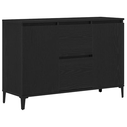 Sideboard med låda Svart Ek 104 x 35 x 70 cm Konstruerat trä