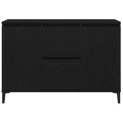 Sideboard med låda Svart Ek 104 x 35 x 70 cm Konstruerat trä