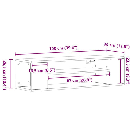 TV-skåp 100 x 30 x 26,5 cm Gammalt trä Konstruerat trä