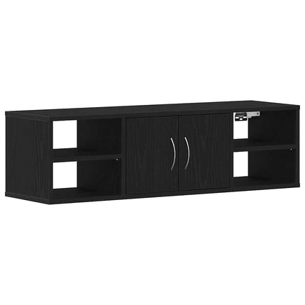 Vägg hylla med hylla Svart Ek 102 x 30 x 29 cm Konstruerat trä