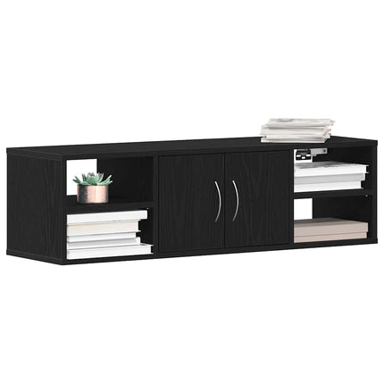 Vägg hylla med hylla Svart Ek 102 x 30 x 29 cm Konstruerat trä