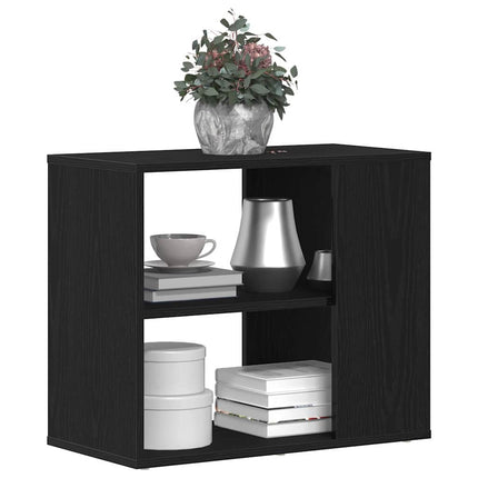 Sideboard med låda Svart Ek 60 x 30 x 50 cm Konstruerat trä