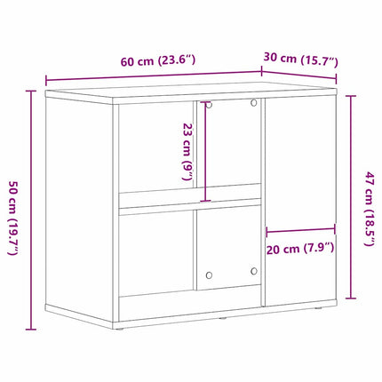 Sideboard med låda Svart Ek 60 x 30 x 50 cm Konstruerat trä