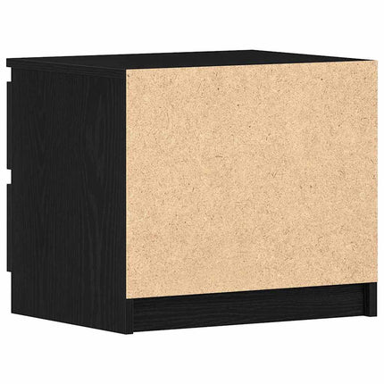 Nattduksbord 2 pcs Svart Ek 50 x 40 x 43,5 cm Konstruerat trä