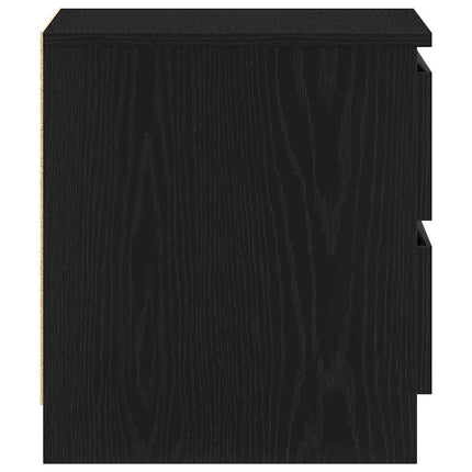 Nattduksbord 2 pcs Svart Ek 50 x 40 x 43,5 cm Konstruerat trä