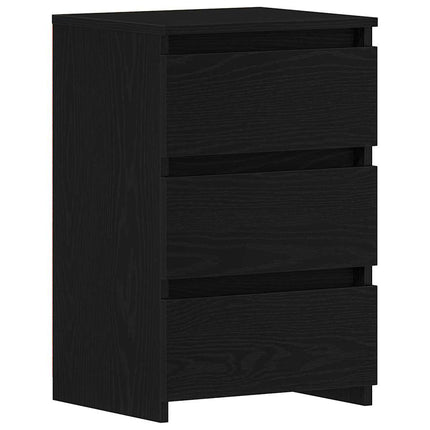 Nattduksbord 2 pcs Svart Ek 40 x 35 x 62,5 cm Konstruerat trä