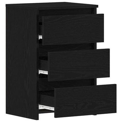 Nattduksbord 2 pcs Svart Ek 40 x 35 x 62,5 cm Konstruerat trä