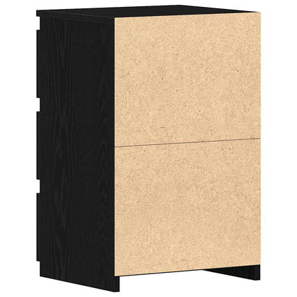 Nattduksbord 2 st Svart Ek 40 x 35 x 62,5 cm Konstruerat trä