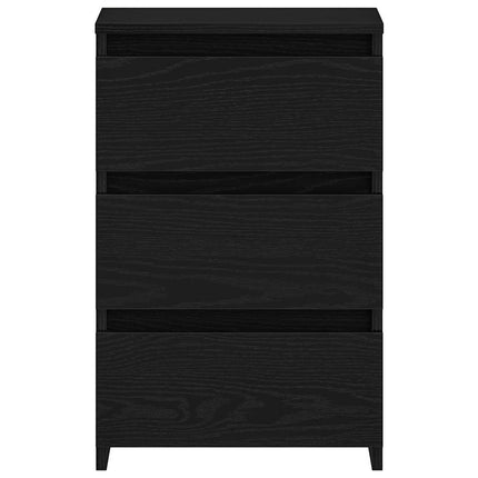 Nattduksbord 2 pcs Svart Ek 40 x 35 x 62,5 cm Konstruerat trä