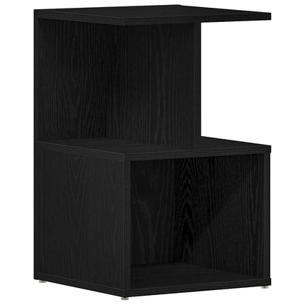 Nattduksbord 2 pcs Svart Ek 35 x 35 x 55 cm Konstruerat trä