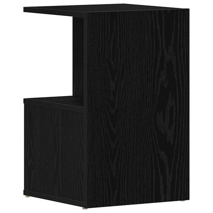 Nattduksbord 2 pcs Svart Ek 35 x 35 x 55 cm Konstruerat trä