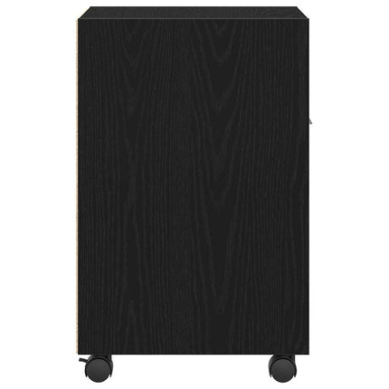 Hjulad Sidogarderob Svart Ek 33 x 38 x 60 cm Konstruerat trä