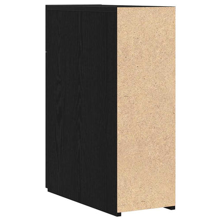 Apotekarskåp Svart Ek 20 x 45,5 x 60 cm Konstruerat trä