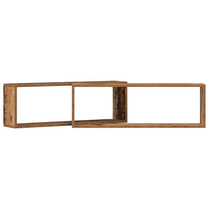 Vägg hyllor 2 pcs Gammalt trä 80 x 15 x 26 cm Konstruerat trä