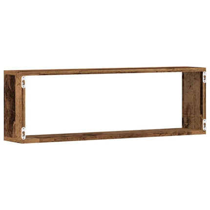 Vägg hyllor 2 pcs Gammalt trä 80 x 15 x 26 cm Konstruerat trä