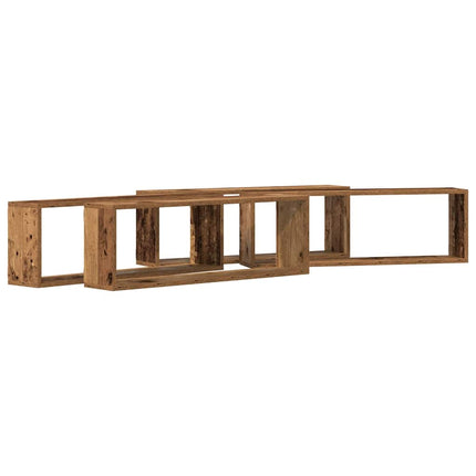 Vägg hyllor 4 pcs Gammalt trä 80 x 15 x 26 cm Konstruerat trä
