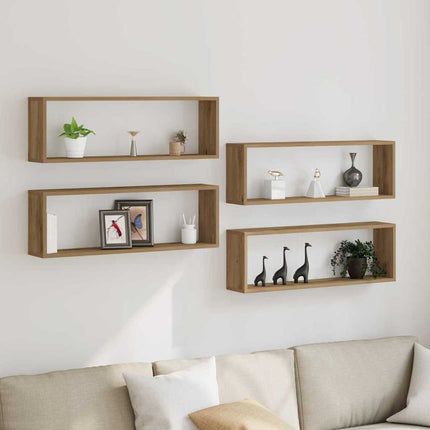 Vägg hyllor 4 pcs Artisan Ek 80 x 15 x 26 cm Konstruerat trä