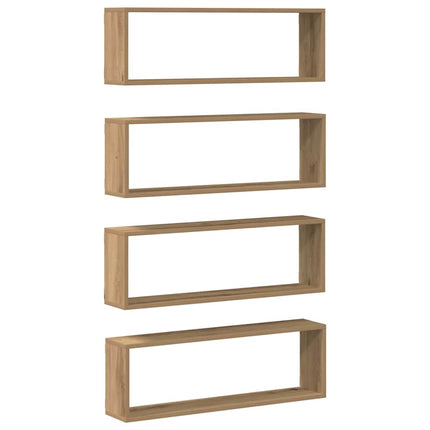 Vägg hyllor 4 pcs Artisan Ek 80 x 15 x 26 cm Konstruerat trä