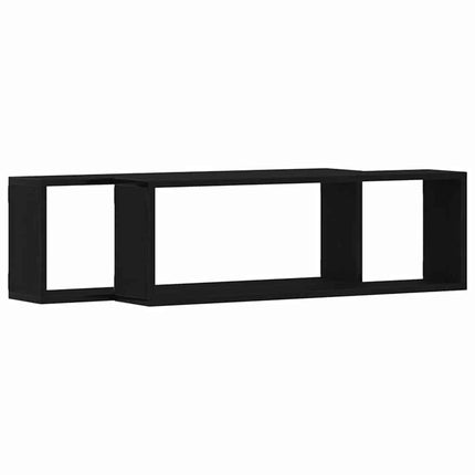 Vägg hyllor 2 pcs Svart Ek 80 x 15 x 26 cm Konstruerat trä