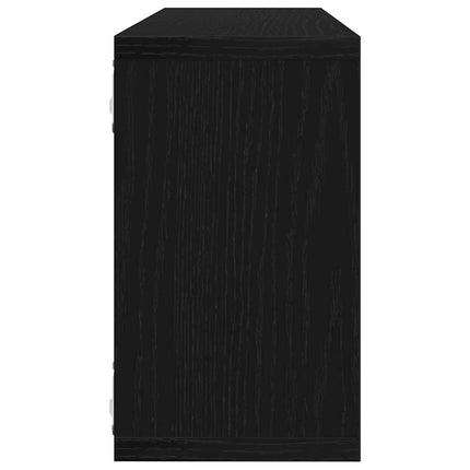 Vägg hyllor Väggmonterat 2 st Svart Ek 80 x 15 x 26 cm