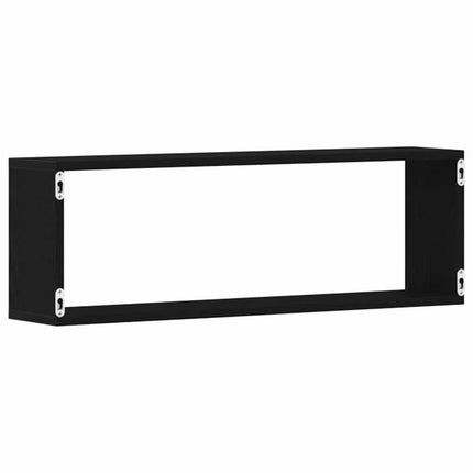 Vägg hyllor 4 pcs Svart Ek 80 x 15 x 26 cm Konstruerat trä