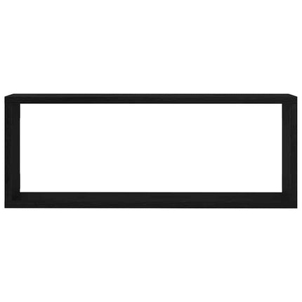 Vägg hyllor 2 pcs Svart Ek 60 x 15 x 23 cm Konstruerat trä