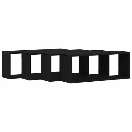 Vägg hyllor 4 pcs Svart Ek 60 x 15 x 23 cm Konstruerat trä