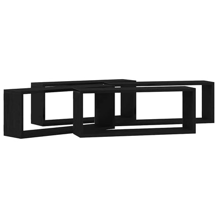 Vägg hyllor 4 pcs Svart Ek 60 x 15 x 23 cm Konstruerat trä