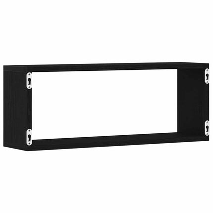 Vägg hyllor 4 pcs Svart Ek 60 x 15 x 23 cm Konstruerat trä