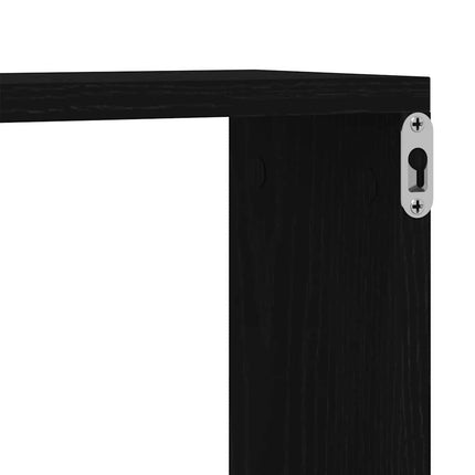 Vägg hylla Svart Ek 90 x 15 x 119,5 cm Konstruerat trä