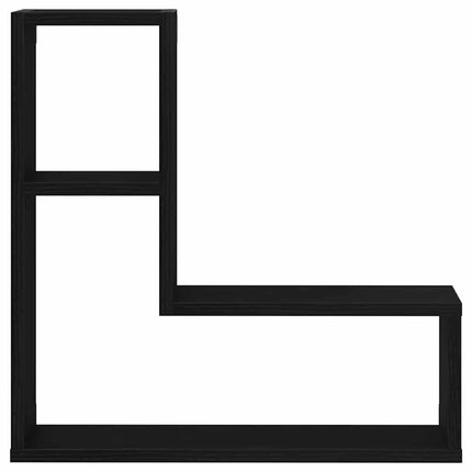 Vägg hylla 2 pcs Svart Ek 50 x 15 x 85 cm Konstruerat trä