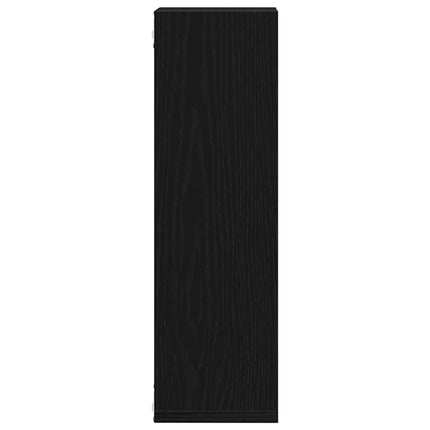 Vägg hylla 2 pcs Svart Ek 50 x 15 x 85 cm Konstruerat trä