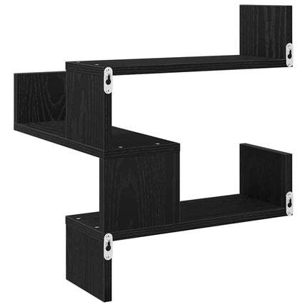 Vägg hylla med hylla Svart Ek 40 x 40 x 49,5 cm Konstruerat trä
