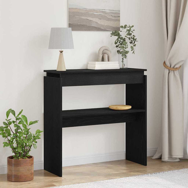 Konsolbord Svart Ek 80 x 30 x 80 cm Konstruerat trä