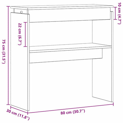 Konsolbord Svart Ek 80 x 30 x 80 cm Konstruerat trä
