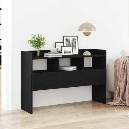 Sideboard med låda Svart Ek 105 x 30 x 70 cm Konstruerat trä