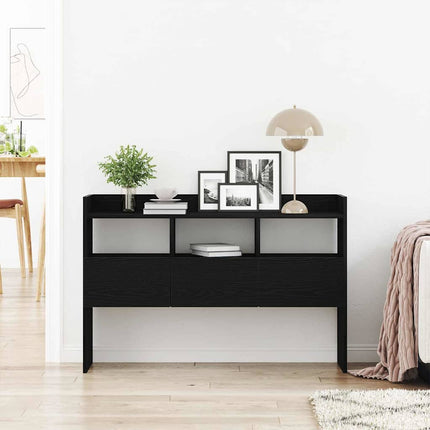 Sideboard med låda Svart Ek 105 x 30 x 70 cm Konstruerat trä