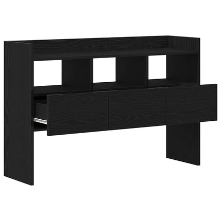 Sideboard med låda Svart Ek 105 x 30 x 70 cm Konstruerat trä